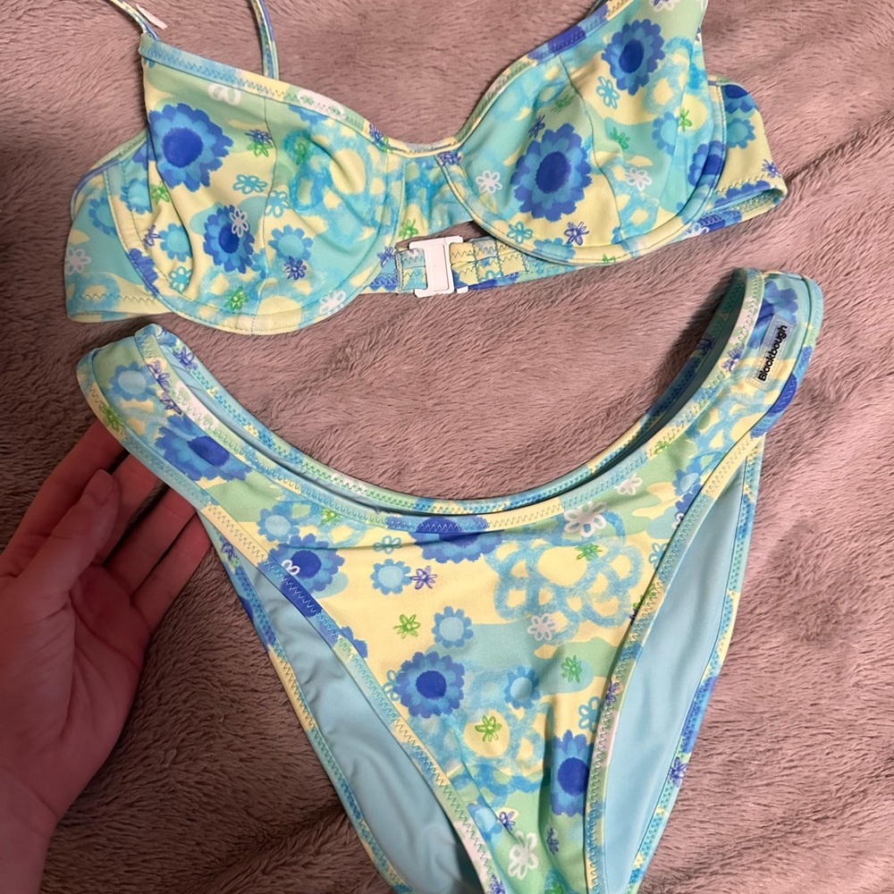 Blackbough Floral Bikini in Blue and Yellow
